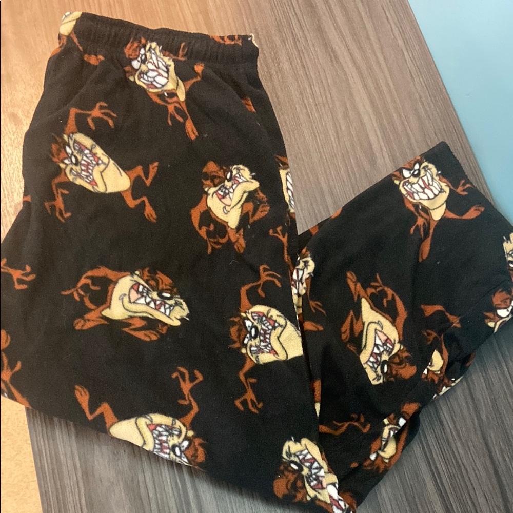 Men’s XL (40-42) Black Looney Tunes Taz Pajama Pants